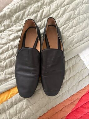 The Row Alys Black Leather Loafers flats Sz 39 8 8.5